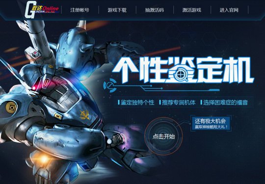 “个性鉴定机”测试开始页面