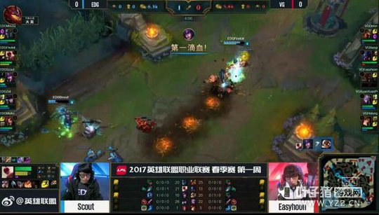 2017������LPL�ڶ�����һ�֣�������������EDG����ʤ
