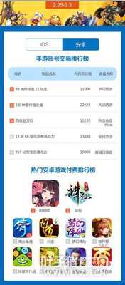 一周手游交易榜:王者荣耀领跑苹果榜 诛仙再度崛起