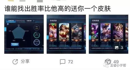 王者荣耀:大神玩家说只要战绩比他高就送皮