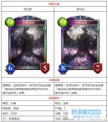 影之诗邪教化身卡牌资料分享 影之诗邪教化