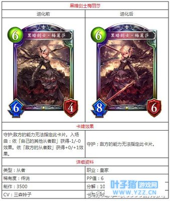 黑暗剑士梅丽莎卡牌资料分享 影之诗黑暗剑