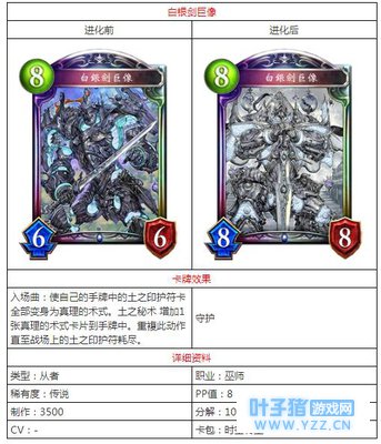 影之诗白银剑巨像卡牌资料分享 影之诗白银