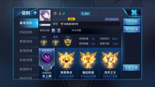 王者荣耀国服最强:直接用阿珂打上最强王者