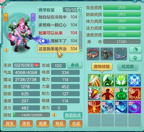 99级全五技能宝宝