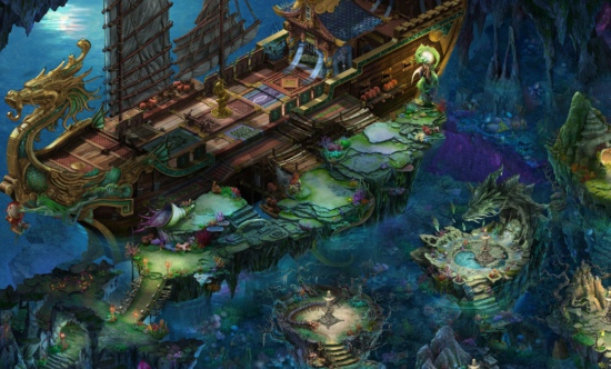 《新大话西游2》全新场景覆海大殿截图(草图)